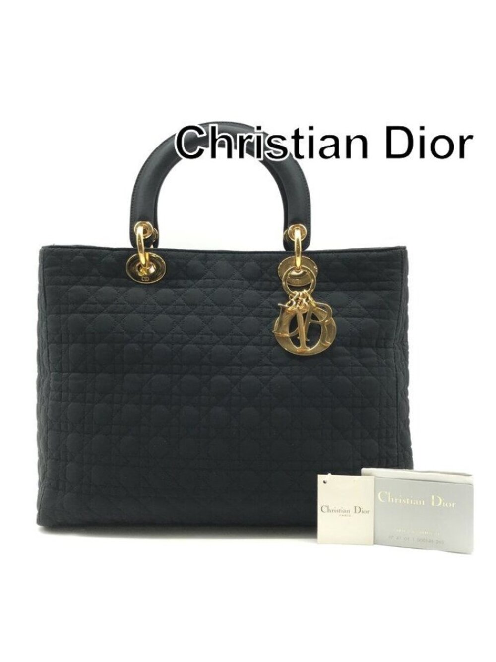 Dior Nylon Cannage Lady Hand Bag Black Bag